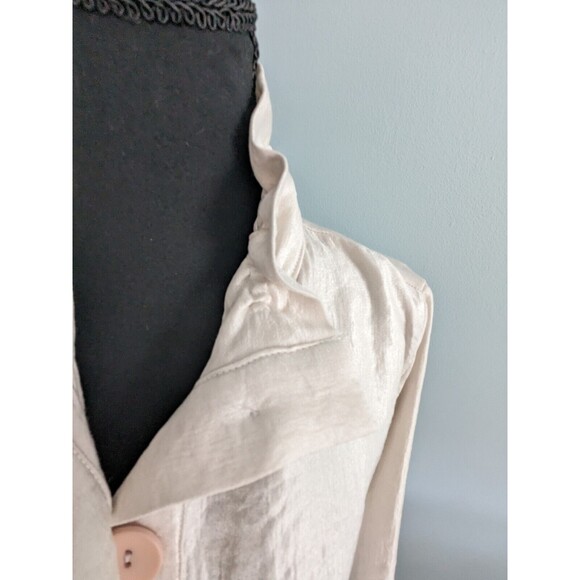 Talk of the Walk Jacket Womens XL Bell Sleeve Cream Frill Collar Retro Glam NEW - Picture 10 of 16